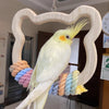 18 x 19cm 手作りクマ型ブランコ オウム鳥のおもちゃ オーガニック鳥かごアクセサリー ラブバード セキセイインコ マメルリハ