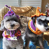 手編み 猫 犬用首輪 | ハロウィン パンプキン 魔女 ゴースト かわいいスタイル 猫 子犬 犬 うさぎ用ニットコスチュームネックウェア
