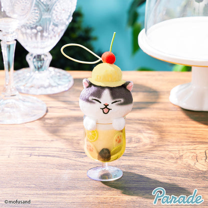 Japan Mofusand | Mofusand Cat in Drink Cups with Ice Cream on Head Cute Mascot Plush Doll Keychain - Kawaii items Room Decoration Doll