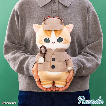 Japan Mofusand | Mofusand Cat in British Style Full dress and Detective Clothes Cute Big Plush Doll - Kawaii items Room Decoration Doll
