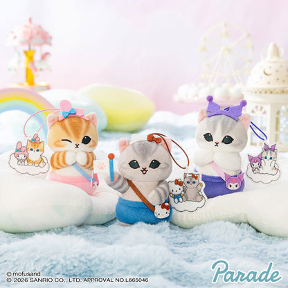 Mofusand X Sanrio Series | Mofusand Cat Crossover Kitty My Melody Kuromi Cute Mascot Plush Doll Keychain - Kawaii items Room Decoration Doll