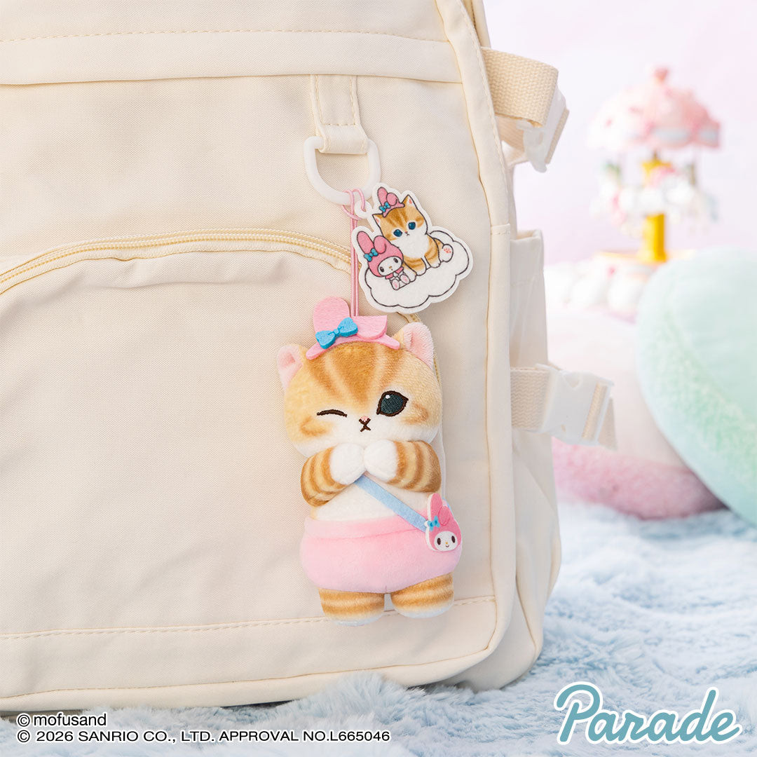Mofusand X Sanrio Series | Mofusand Cat Crossover Kitty My Melody Kuromi Cute Mascot Plush Doll Keychain - Kawaii items Room Decoration Doll