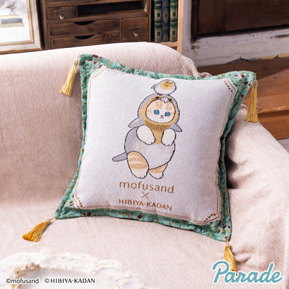 Japan Mofusand X Hibiya-Kadan| Mofusand Cat Flower Garden Knitting Cushion - Kawaii items Room Decoration