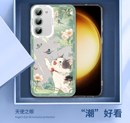 Japan Style Cute Cat Style | Relax Happy Cat Part2 Cat on Swings  - Phone Case Samsung Galaxy S26 S25 S24 S23 S22 S21 FE Ultra Edge