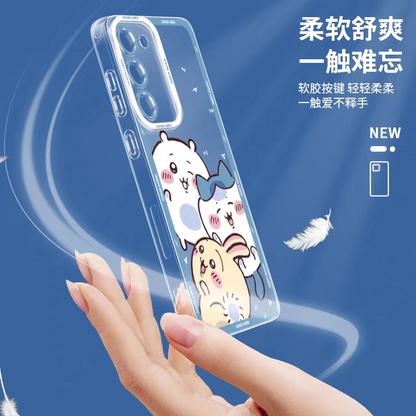 Japanese Cartoon Chiikawa Big Happy Version | Chiikawa Hachiware Usagi - Phone Case Samsung Galaxy S26 S25 S24 S23 S22 S21 FE Ultra Edge