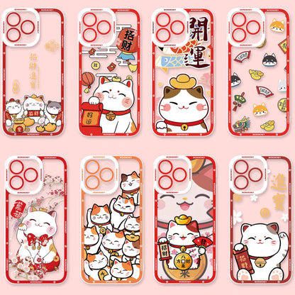 Japan Style Simple Cute Lucky Cat Style | Fortune Cat Part2 8 Styles - iPhone Case PLUS SE2 XS XR X 11 12 13 14 15 16 16e 17 17e Pro Promax 12mini 13mini