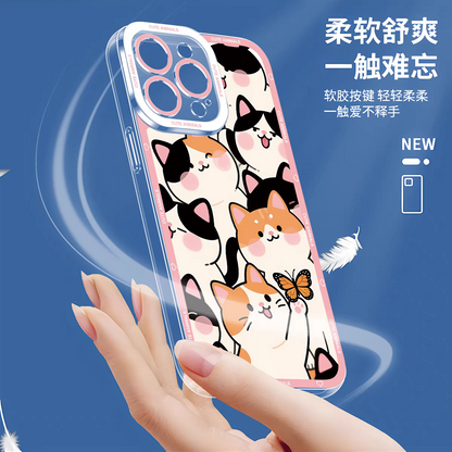 Japan Style Simple Cute Animals Style | Fun Emo Full Screen 8 Styles - iPhone Case PLUS SE2 XS XR X 11 12 13 14 15 16 16e 17 17e Pro Promax 12mini 13mini