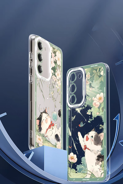 Japan Style Cute Cat Style | Relax Happy Cat Part2 Cat on Swings  - Phone Case Samsung Galaxy S26 S25 S24 S23 S22 S21 FE Ultra Edge