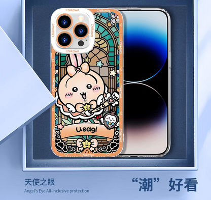 Japanese Cartoon Chiikawa Cafe Waiter | Chiikawa Hachiware Usagi Momonga - iPhone Case PLUS SE2 XS XR X 11 12 13 14 15 16 16e 17 17e Pro Promax 12mini 13mini