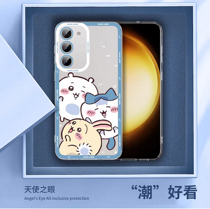 Japanese Cartoon Chiikawa Big Happy Version | Chiikawa Hachiware Usagi - Phone Case Samsung Galaxy S26 S25 S24 S23 S22 S21 FE Ultra Edge
