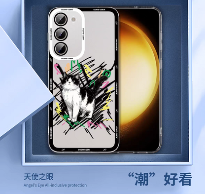 Simple Style Cat with Sketch | 8 Styles - Phone Case Samsung Galaxy S26 S25 S24 S23 S22 S21 FE Ultra Edge
