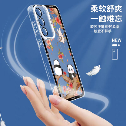 Cute Animal Panda | Chinese Ink Painting Black Version - Phone Case Samsung Galaxy S26 S25 S24 S23 S22 S21 FE Ultra Edge