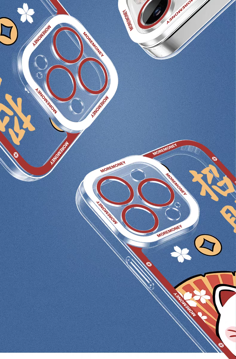 Japan Style Simple Cute Lucky Cat Style | Fortune Cat Part1 3 Styles - iPhone Case PLUS SE2 XS XR X 11 12 13 14 15 16 16e 17 17e Pro Promax 12mini 13mini