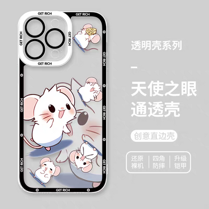 Japan Style Simple Cute Chinese Zodiac | Emo Full Screen Part2 4 Styles - iPhone Case PLUS SE2 XS XR X 11 12 13 14 15 16 16e 17 17e Pro Promax 12mini 13mini