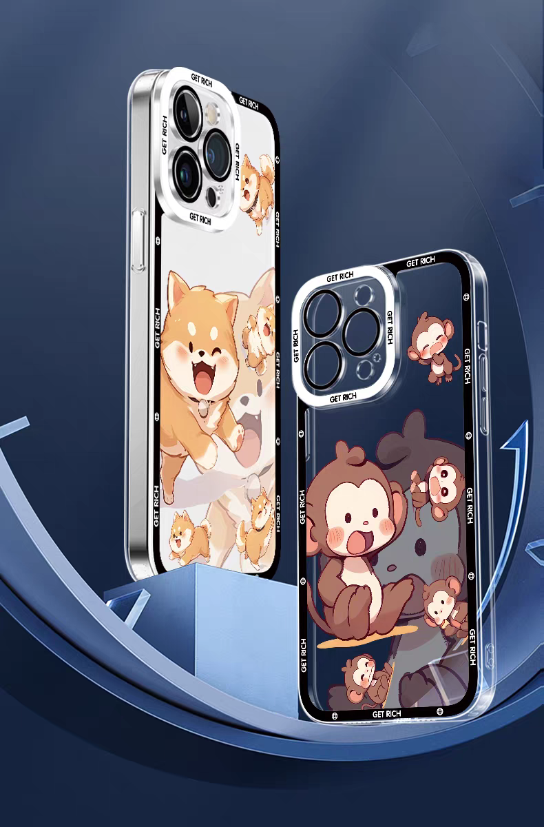 Japan Style Simple Cute Chinese Zodiac | Emo Full Screen Part2 4 Styles - iPhone Case PLUS SE2 XS XR X 11 12 13 14 15 16 16e 17 17e Pro Promax 12mini 13mini