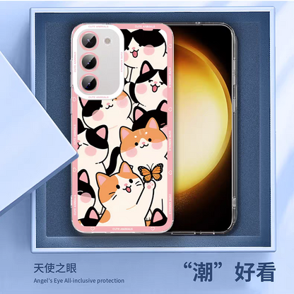 Japan Style Simple Cute Animals Style | Fun Emo Full Screen 8 Styles - Phone Case Samsung Galaxy S26 S25 S24 S23 S22 S21 FE Ultra Edge