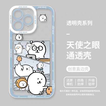 Japanese Cartoon Joker Bear | Full Screen 7 Styles - iPhone Case PLUS SE2 XS XR X 11 12 13 14 15 16 16e 17 17e Pro Promax 12mini 13mini