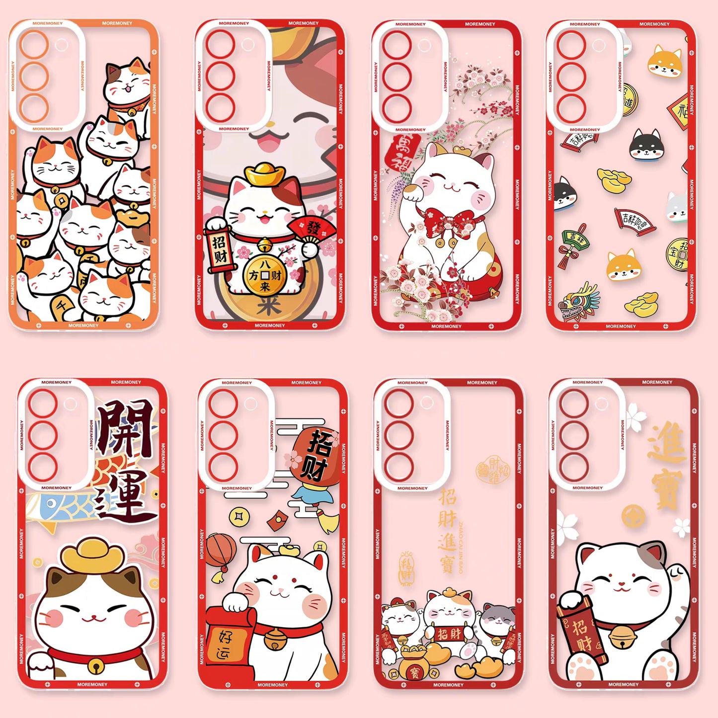 Japan Style Simple Cute Lucky Cat Style | Fortune Cat Part2 8 Styles - Phone Case Samsung Galaxy S26 S25 S24 S23 S22 S21 FE Ultra Edge