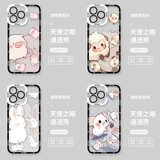 Japan Style Simple Cute Chinese Zodiac | Emo Full Screen Part2 4 Styles - iPhone Case PLUS SE2 XS XR X 11 12 13 14 15 16 16e 17 17e Pro Promax 12mini 13mini