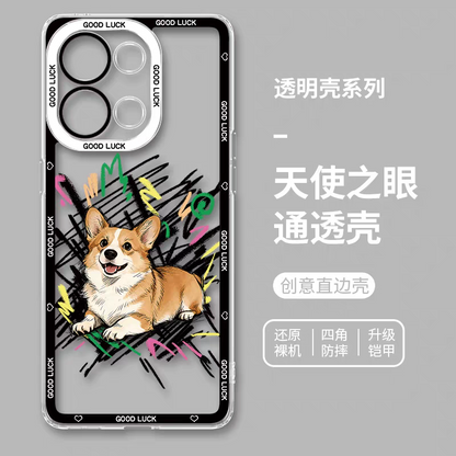 Simple Style Dog with Sketch | 8 Styles - iPhone Case PLUS SE2 XS XR X 11 12 13 14 15 16 16e 17 17e Pro Promax 12mini 13mini