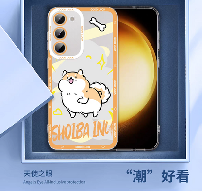 Japan Style Simple Cute Animals Colourful Style | Cat Shiba Inu Capybara Panda Hamster Pigeon Seal Rabbit - Phone Case Samsung Galaxy S26 S25 S24 S23 S22 S21 FE Ultra Edge