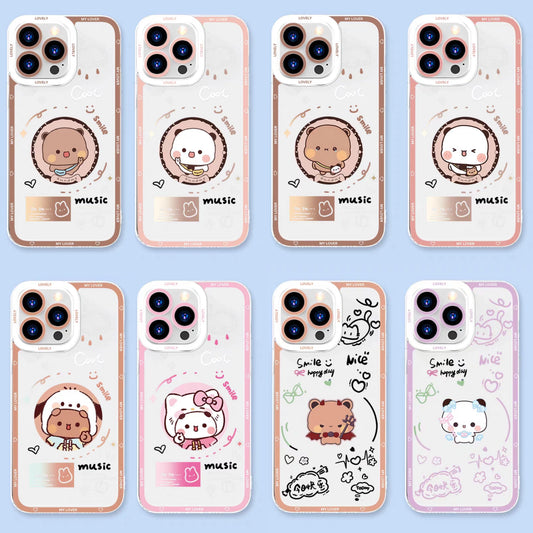 Lovely Bubu and Dudu Panda | Daily and Cute Couple 8 Styles - iPhone Case PLUS SE2 XS XR X 11 12 13 14 15 16 16e 17 17e Pro Promax 12mini 13mini