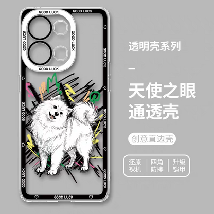 Simple Style Dog with Sketch | 8 Styles - iPhone Case PLUS SE2 XS XR X 11 12 13 14 15 16 16e 17 17e Pro Promax 12mini 13mini