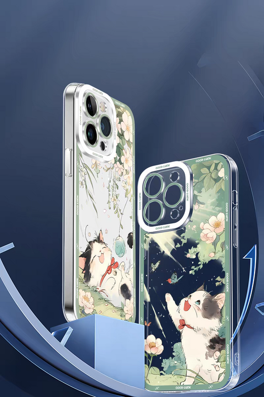 Japan Style Cute Cat Style | Relax Happy Cat Part1 8 Styles - iPhone Case PLUS SE2 XS XR X 11 12 13 14 15 16 16e 17 17e Pro Promax 12mini 13mini