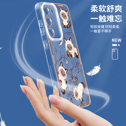 Japan Style Simple Cute Animals Style | Cats & Dogs Lucky Day 8 Styles - Phone Case Samsung Galaxy S26 S25 S24 S23 S22 S21 FE Ultra Edge
