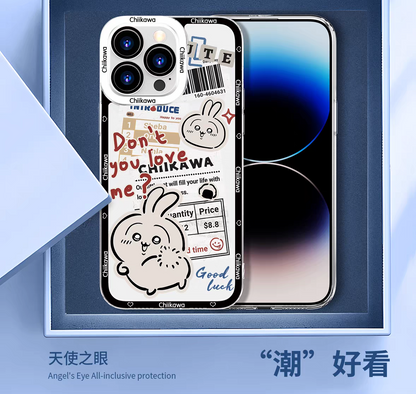 Japanese Cartoon Chiikawa Have Fun Cute Version | Chiikawa Hachiware Usagi Momonga - iPhone Case PLUS SE2 XS XR X 11 12 13 14 15 16 16e 17 17e Pro Promax 12mini 13mini