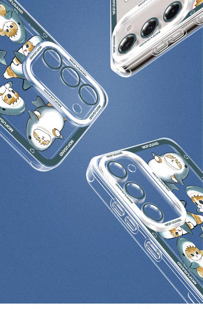 Japanese Cartoon Mofusand | Full Sceen Shark Mofusand - Phone Case Samsung Galaxy S25 S24 S23 S22 S21 FE Ultra Edge
