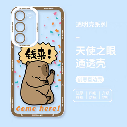 Japan Style Simple Cute Pet Style | Money Come Bring Wealth 5 Styles - Phone Case Samsung Galaxy S26 S25 S24 S23 S22 S21 FE Ultra Edge