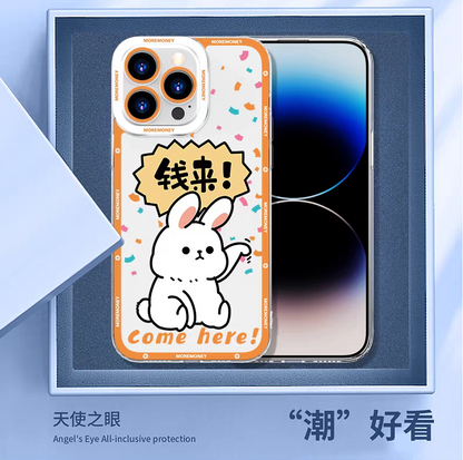 Japan Style Simple Cute Pet Style | Money Come Bring Wealth 5 Styles - iPhone Case PLUS SE2 XS XR X 11 12 13 14 15 16 16e 17 17e Pro Promax 12mini 13mini