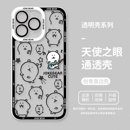 Japanese Cartoon Joker Bear | Full Screen 7 Styles - iPhone Case PLUS SE2 XS XR X 11 12 13 14 15 16 16e 17 17e Pro Promax 12mini 13mini