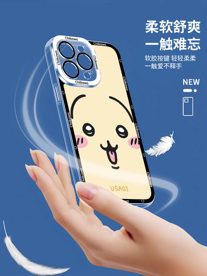 Japanese Cartoon Chiikawa Big Face | Chiikawa Hachiware Usagi Momonga Kurimanju Rakko Shisa Crab - iPhone Case 6 7 8 PLUS SE2 XS XR X 11 12 13 14 15 16 16e 17 Pro Promax 12mini 13mini