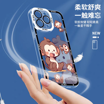 Japan Style Simple Cute Chinese Zodiac | Emo Full Screen Part2 4 Styles - iPhone Case PLUS SE2 XS XR X 11 12 13 14 15 16 16e 17 17e Pro Promax 12mini 13mini