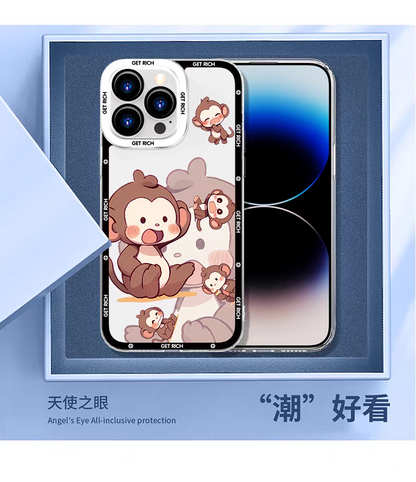 Japan Style Simple Cute Chinese Zodiac | Emo Full Screen Part2 4 Styles - iPhone Case PLUS SE2 XS XR X 11 12 13 14 15 16 16e 17 17e Pro Promax 12mini 13mini
