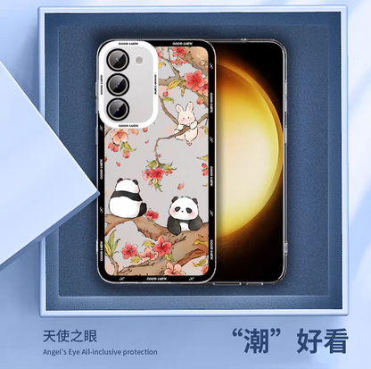 Cute Animal Panda | Chinese Ink Painting Black Version - Phone Case Samsung Galaxy S26 S25 S24 S23 S22 S21 FE Ultra Edge