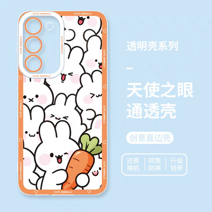 Japan Style Simple Cute Animals Style | Fun Emo Full Screen 8 Styles - Phone Case Samsung Galaxy S26 S25 S24 S23 S22 S21 FE Ultra Edge