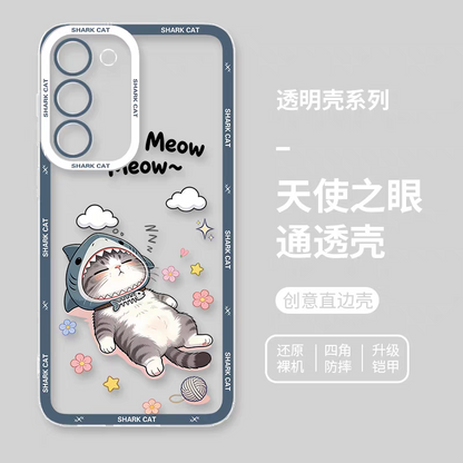 Japan Style Simple Cute Pet Style | Shark Cat 8 Styles - Phone Case Samsung Galaxy S26 S25 S24 S23 S22 S21 FE Ultra Edge