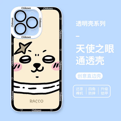 Japanese Cartoon Chiikawa Big Face | Chiikawa Hachiware Usagi Momonga Kurimanju Rakko Shisa Crab - iPhone Case 6 7 8 PLUS SE2 XS XR X 11 12 13 14 15 16 16e 17 Pro Promax 12mini 13mini