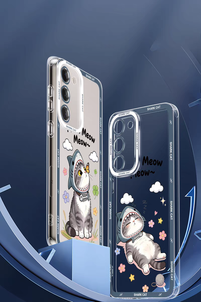 Japan Style Simple Cute Pet Style | Shark Cat 8 Styles - Phone Case Samsung Galaxy S26 S25 S24 S23 S22 S21 FE Ultra Edge