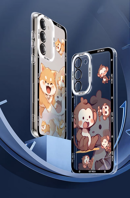 Japan Style Simple Cute Chinese Zodiac | Emo Full Screen Part2 4 Styles - Phone Case Samsung Galaxy S26 S25 S24 S23 S22 S21 FE Ultra Edge