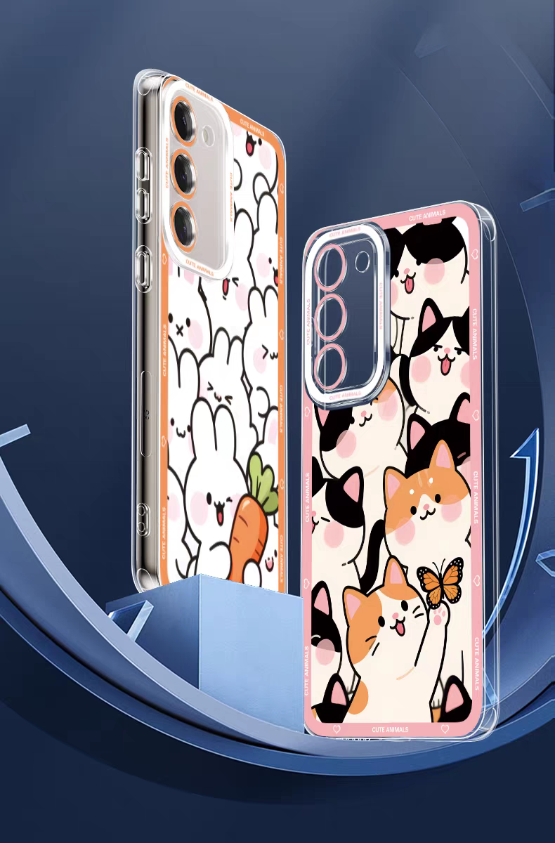 Japan Style Simple Cute Animals Style | Fun Emo Full Screen 8 Styles - Phone Case Samsung Galaxy S26 S25 S24 S23 S22 S21 FE Ultra Edge
