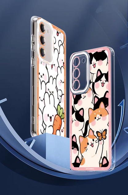 Japan Style Simple Cute Animals Style | Fun Emo Full Screen 8 Styles - Phone Case Samsung Galaxy S26 S25 S24 S23 S22 S21 FE Ultra Edge