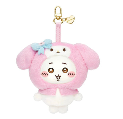 [Pre-order] Japan ChiiKawa Kiramekko Crossover Sanrio Series | ChiiKawa Hachiware Usagi Momonga Kurimanju Crab Cute Plush Doll with Plastic Face Keychain - Kawaii items Room Decoration Doll