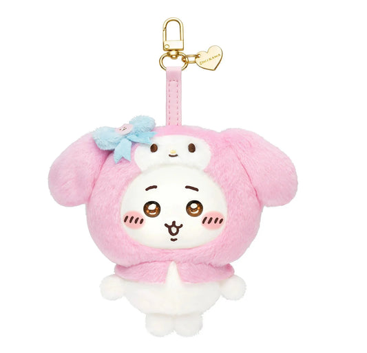 [Pre-order] Japan ChiiKawa Kiramekko Crossover Sanrio Series | ChiiKawa Hachiware Usagi Momonga Kurimanju Crab Cute Plush Doll with Plastic Face Keychain - Kawaii items Room Decoration Doll