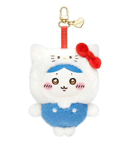 [Pre-order] Japan ChiiKawa Kiramekko X Sanrio Series | ChiiKawa Hachiware Usagi Momonga Kurimanju Crab Cute Plush Doll with Plastic Face Keychain - Kawaii items Room Decoration Doll