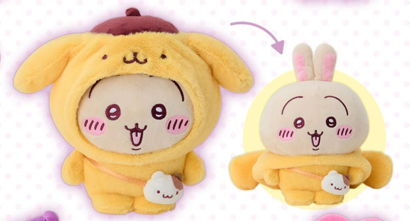 [Pre-Order] Japan ChiiKawa X Sanrio Series 4 | ChiiKawa Hachiware Usagi Momonga Crab Crossover Sanrio Characters Costume Plush Doll - Kawaii items Room Decoration doll - WinnieTheBirds Toy Shop