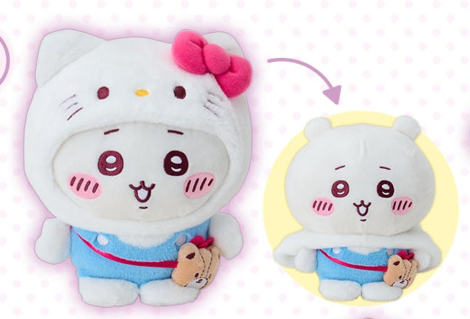 [Pre-Order] Japan ChiiKawa X Sanrio Series 4 | ChiiKawa Hachiware Usagi Momonga Crab Crossover Sanrio Characters Costume Plush Doll - Kawaii items Room Decoration doll - WinnieTheBirds Toy Shop
